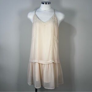 ASTR the Label V-Neck Lace Slip Dress Cream Size S Whimsical Fairy Romantic Boho